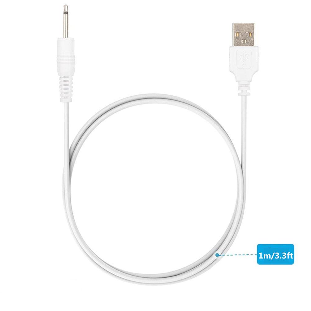 USB Charging DC Vibrator Cable Cord for Rechargeable A.T. White